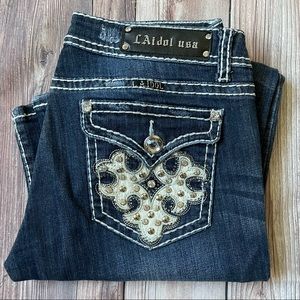 LA Idol denim jeans with embellished pockets size 12 NWOT
